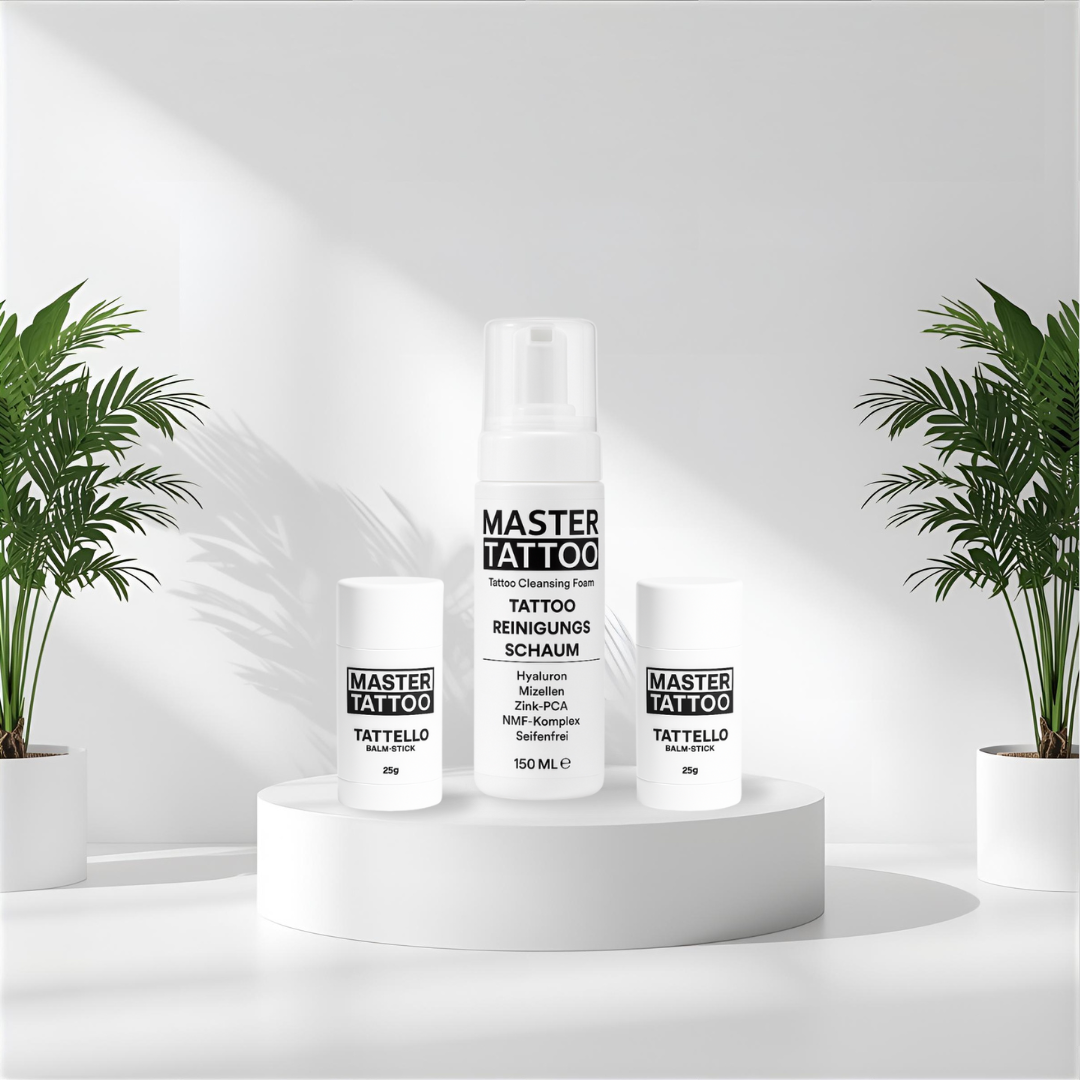 MASTER TATTOO Pflege Set - 2x Tattello + Tattoo Reinigungsschaum